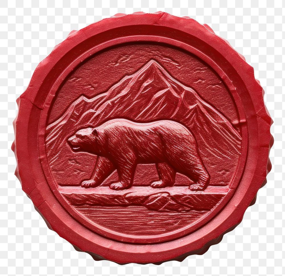 PNG  Bear with moutain mammal representation currency. AI generated Image by rawpixel.