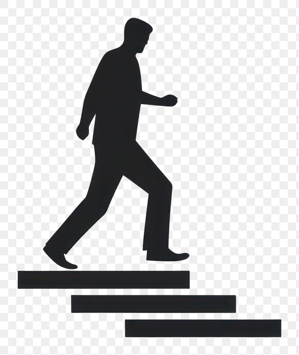 PNG Vector graphic of a man steps silhouette staircase adult. AI generated Image by rawpixel.