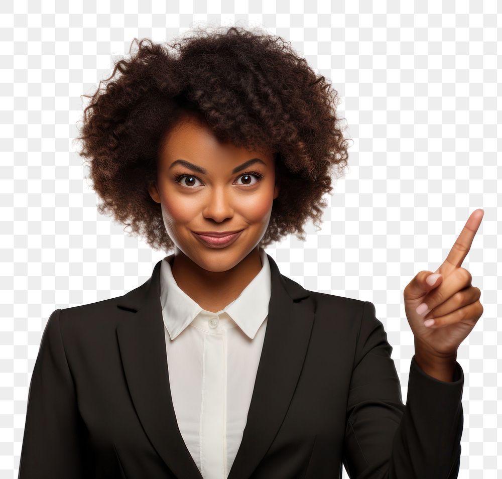 PNG African american business woman finger portrait adult.