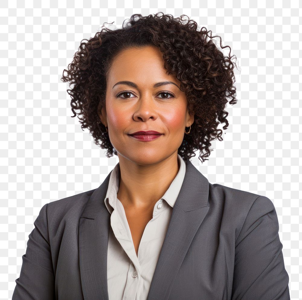 PNG African american business woman portrait adult smile.