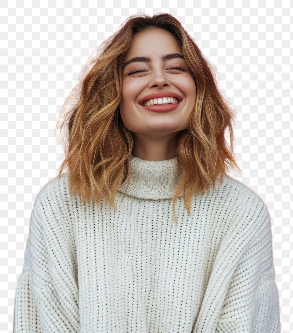 PNG Portrait laughing clothing sweater.