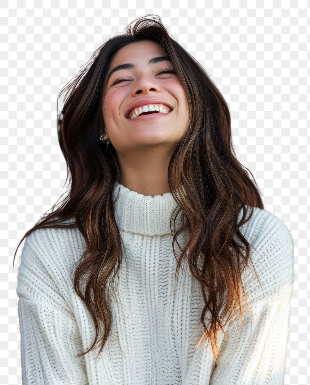 PNG Laughing portrait clothing sweater.