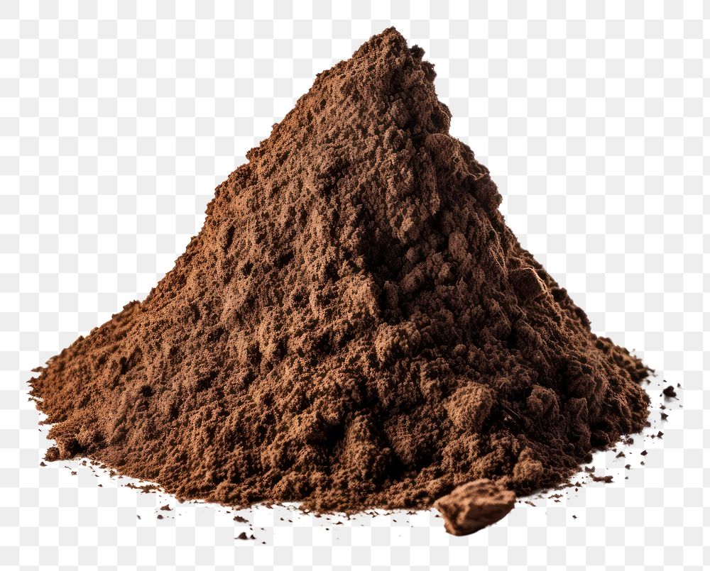 PNG A Mound of soil white background ingredient chocolate.