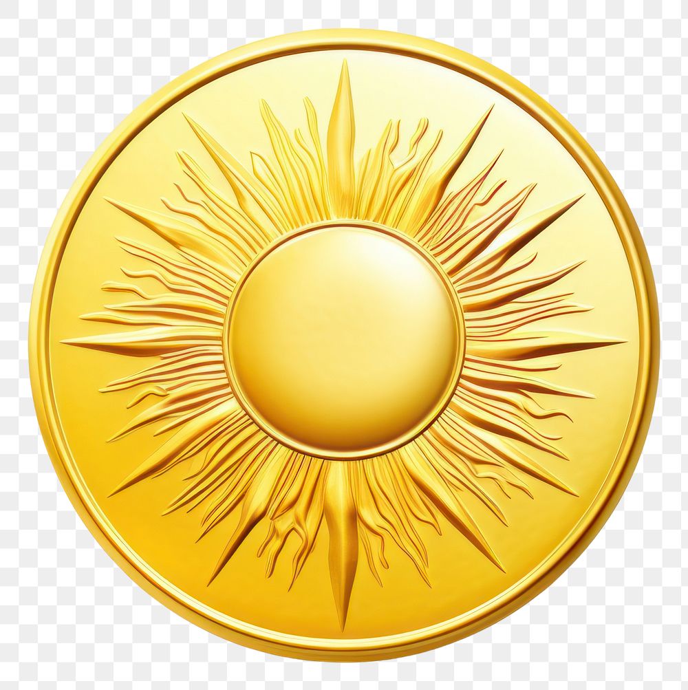 PNG  Gold coin sunlight circle. AI generated Image by rawpixel.