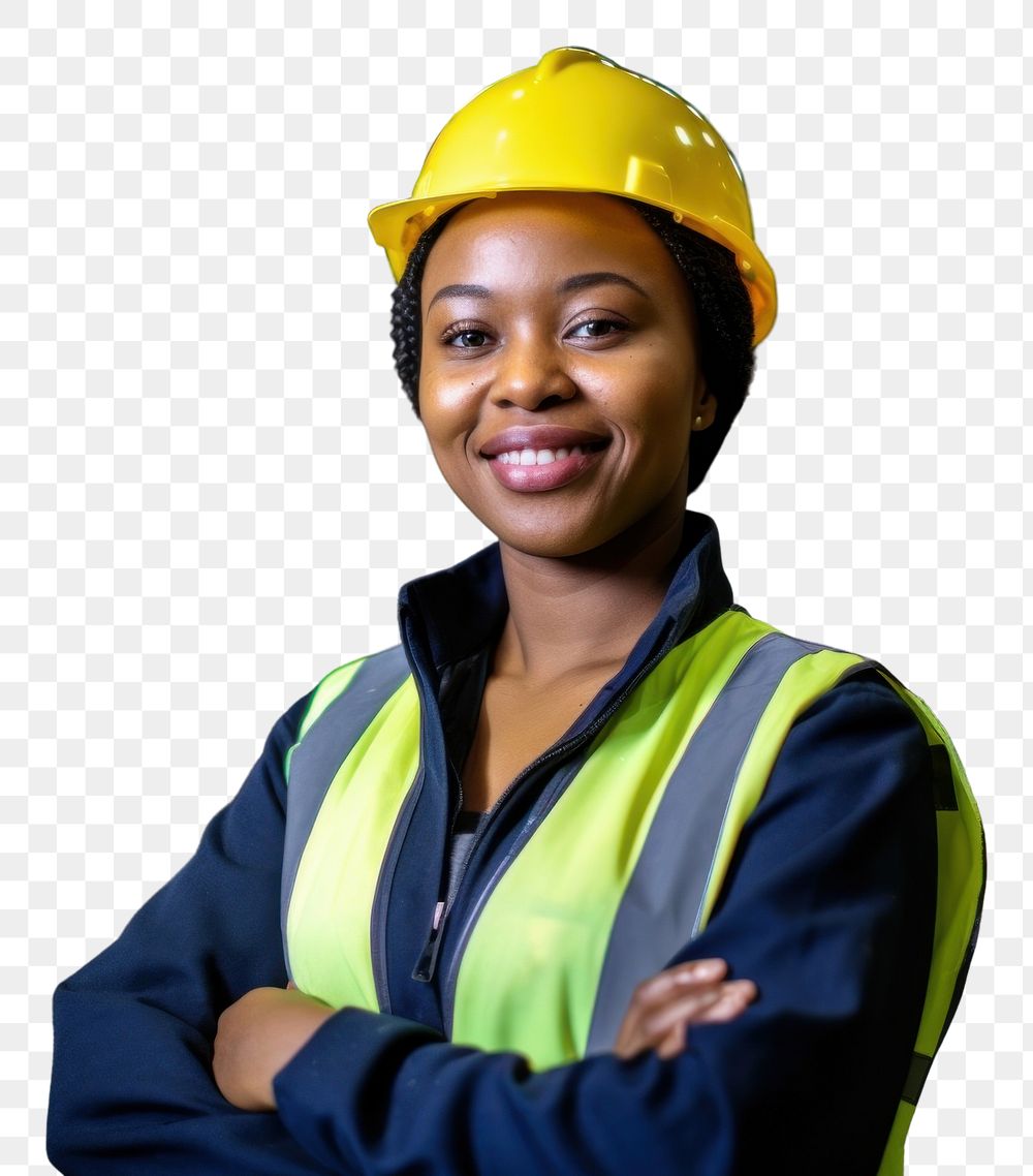 PNG African women worker industry standing portrait