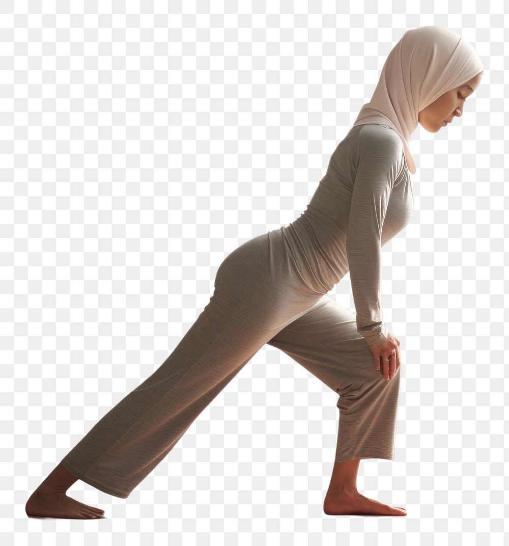 PNG Muslim lady yoga sports adult.