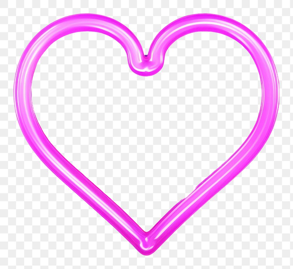 PNG  A heart light neon purple.