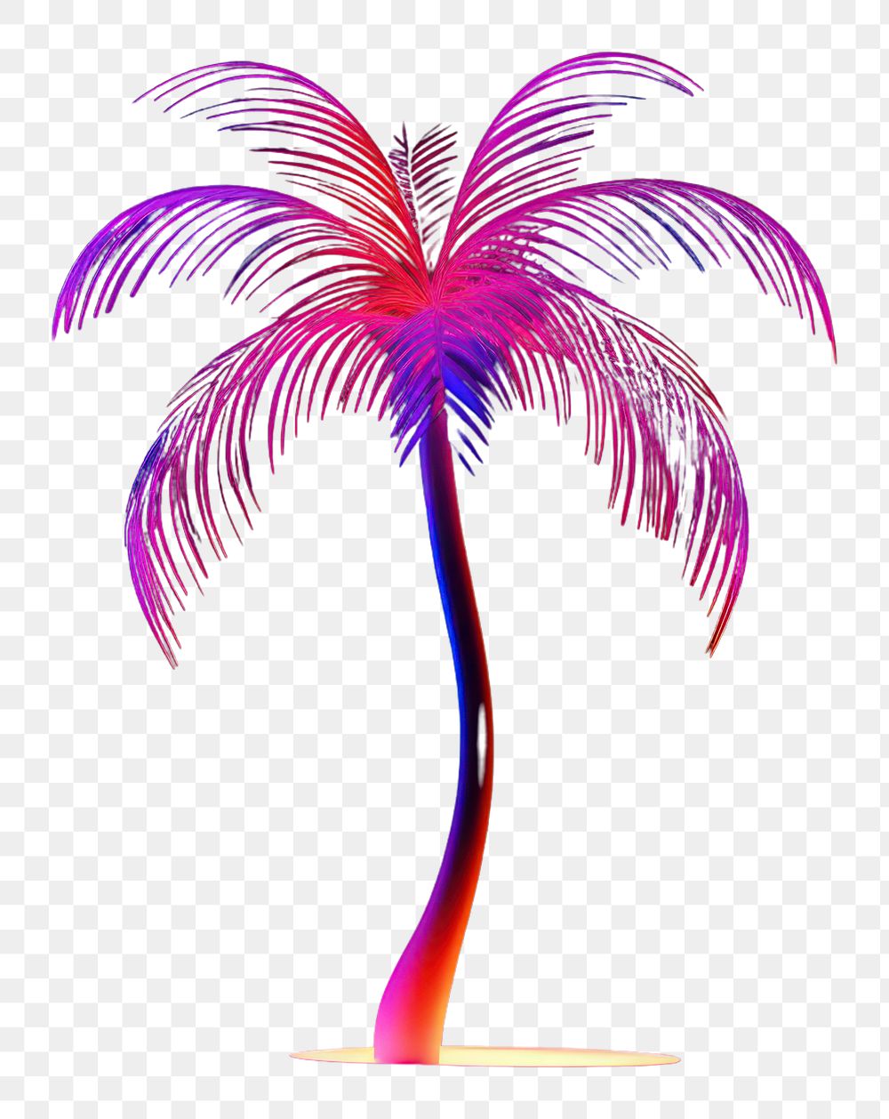 PNG  A palm tree light neon nature.