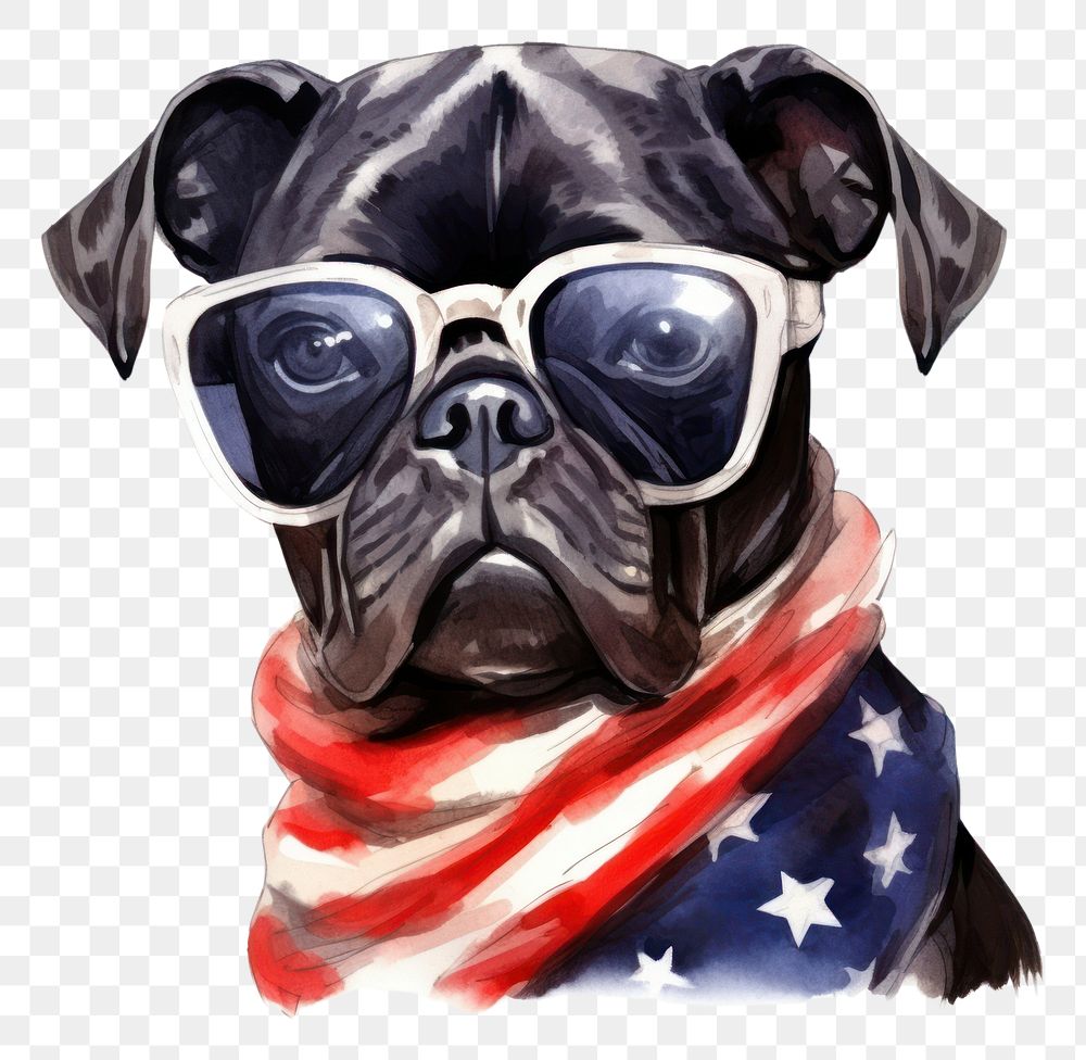 PNG Patriotic Dog dog sunglasses animal.