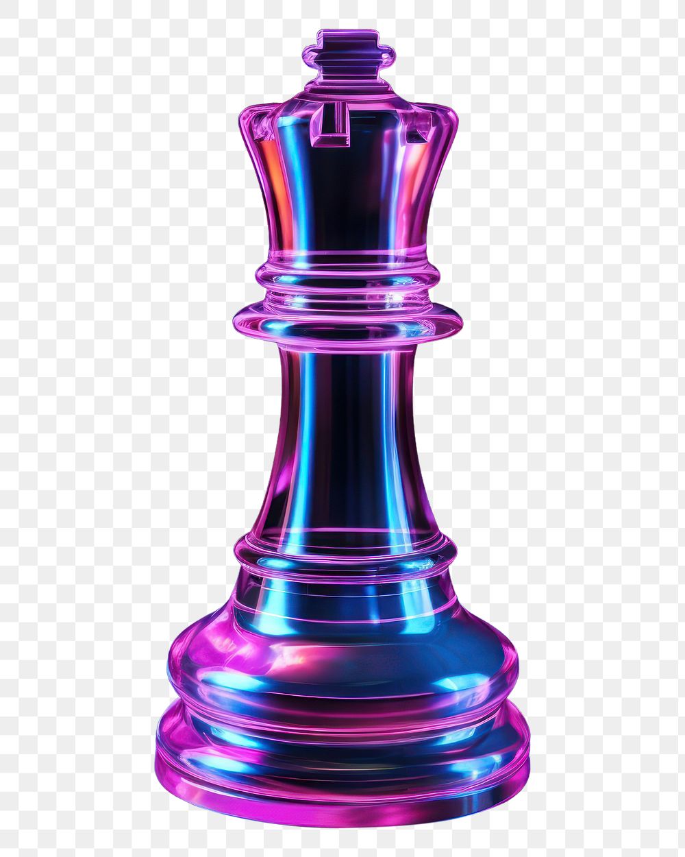 PNG  3D render of Chess piece shape chess game illuminated.