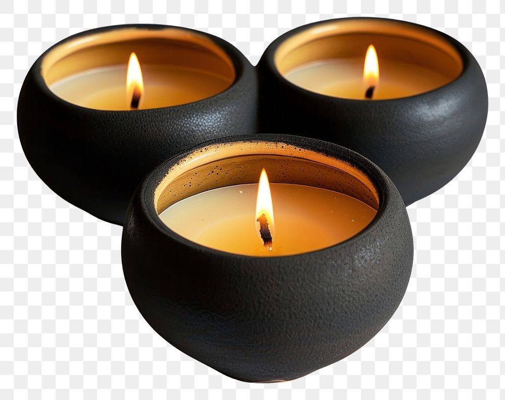 PNG Golden candles ceramic yellow black.