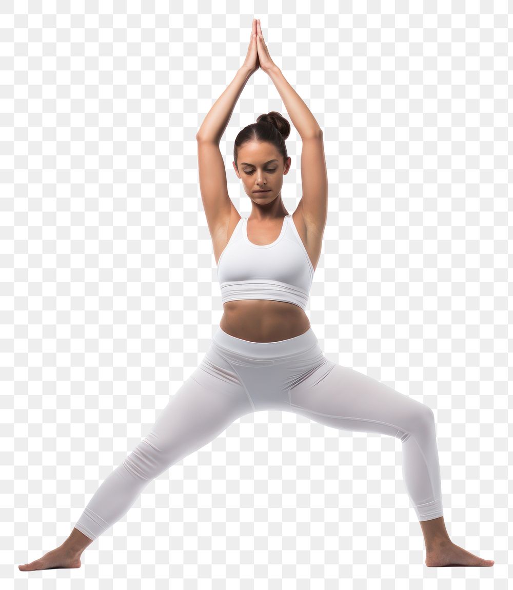 PNG  Woman doing yoga sports adult white background. AI generated Image by rawpixel.