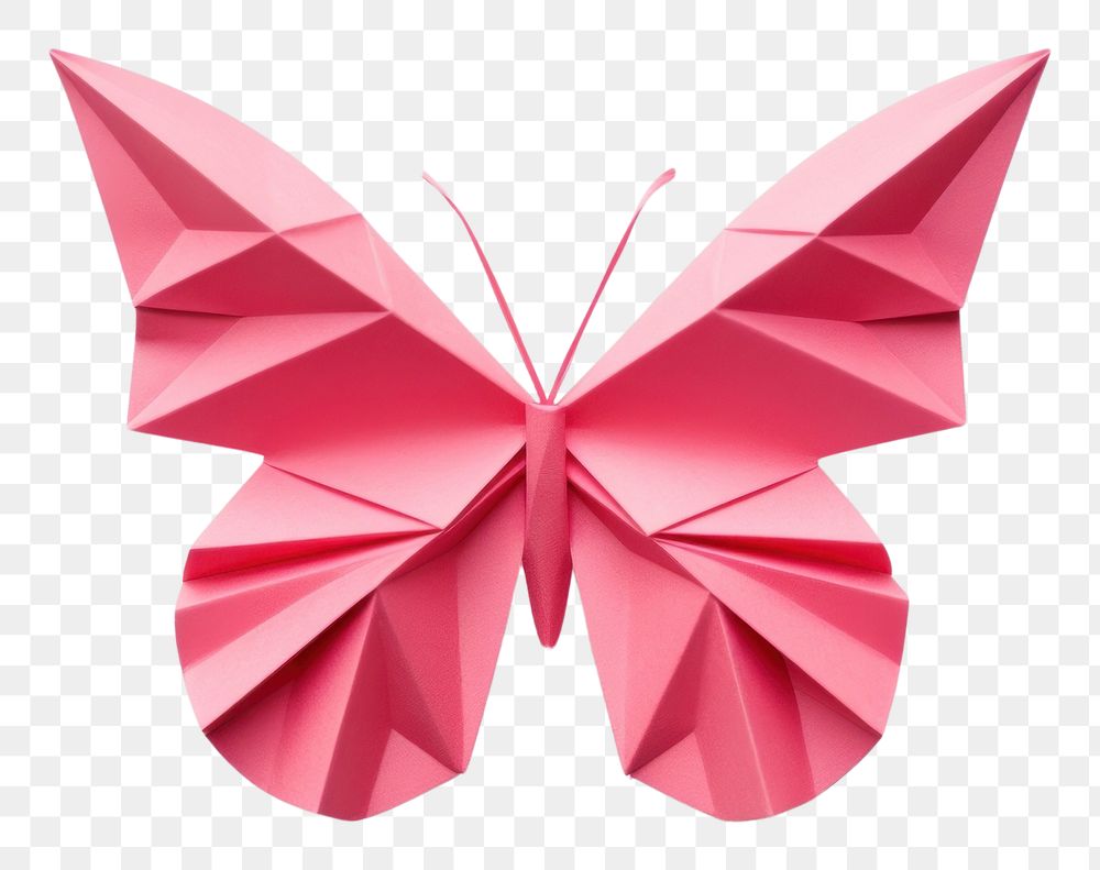 PNG  Paper butterfly pink origami.