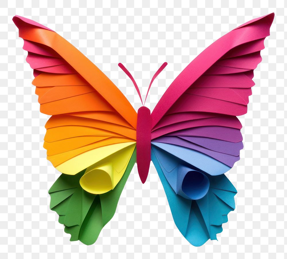 PNG  Butterfly paper rainbow LGBTQ.