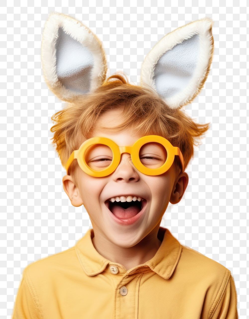 PNG Glasses yellow easter child.