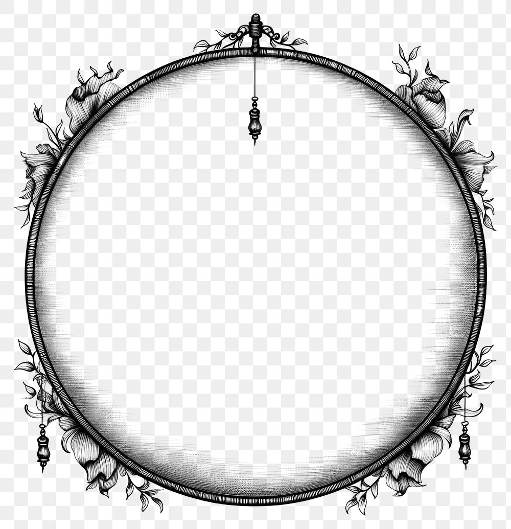 PNG Circle frame with Chinese lantern drawing sketch white background.