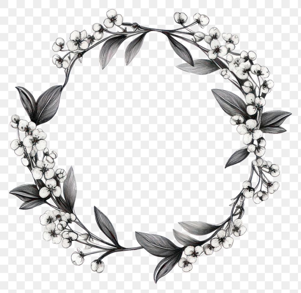 PNG Circle frame with hygrangea jewelry white background accessories.