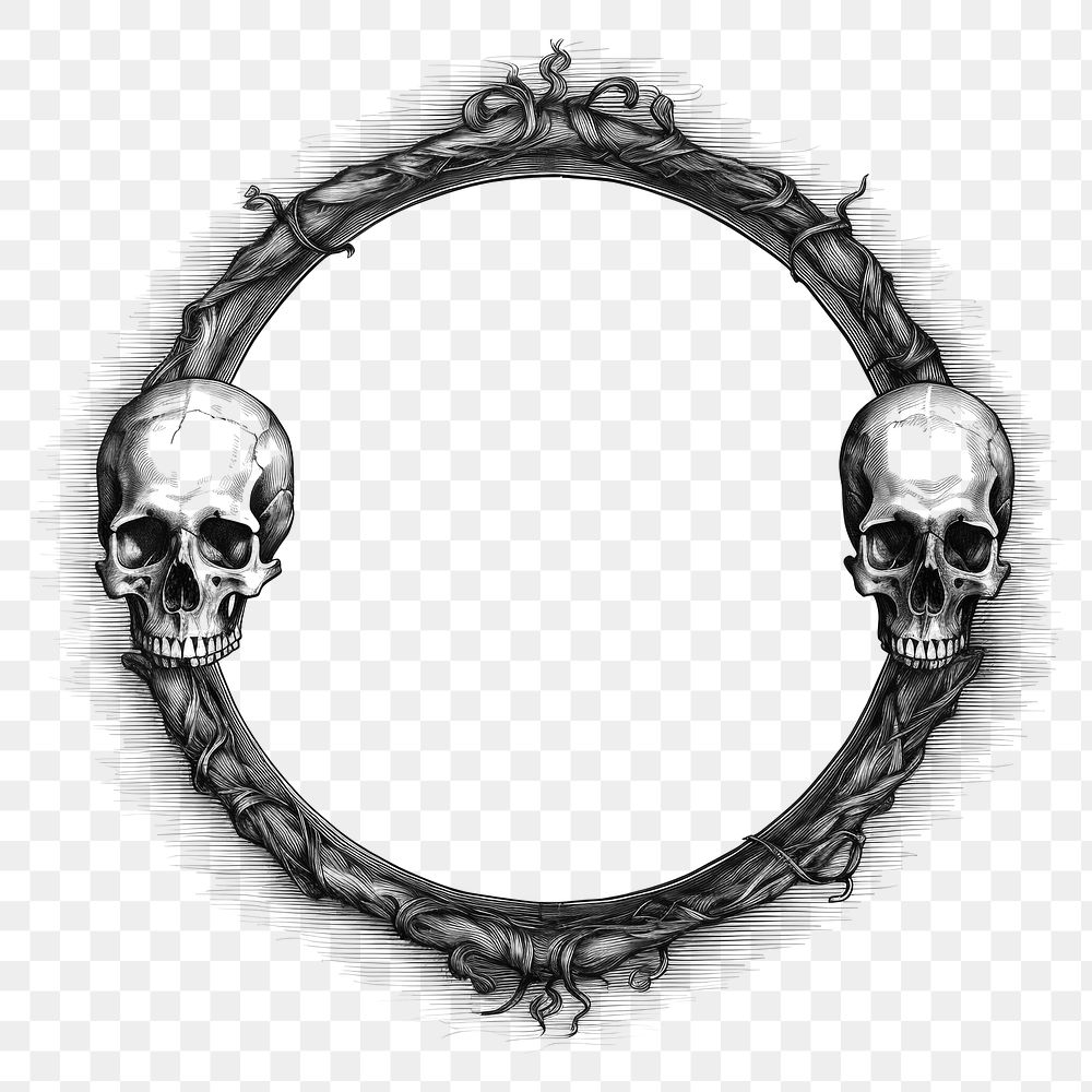 PNG Circle frame with skull white background photography history.