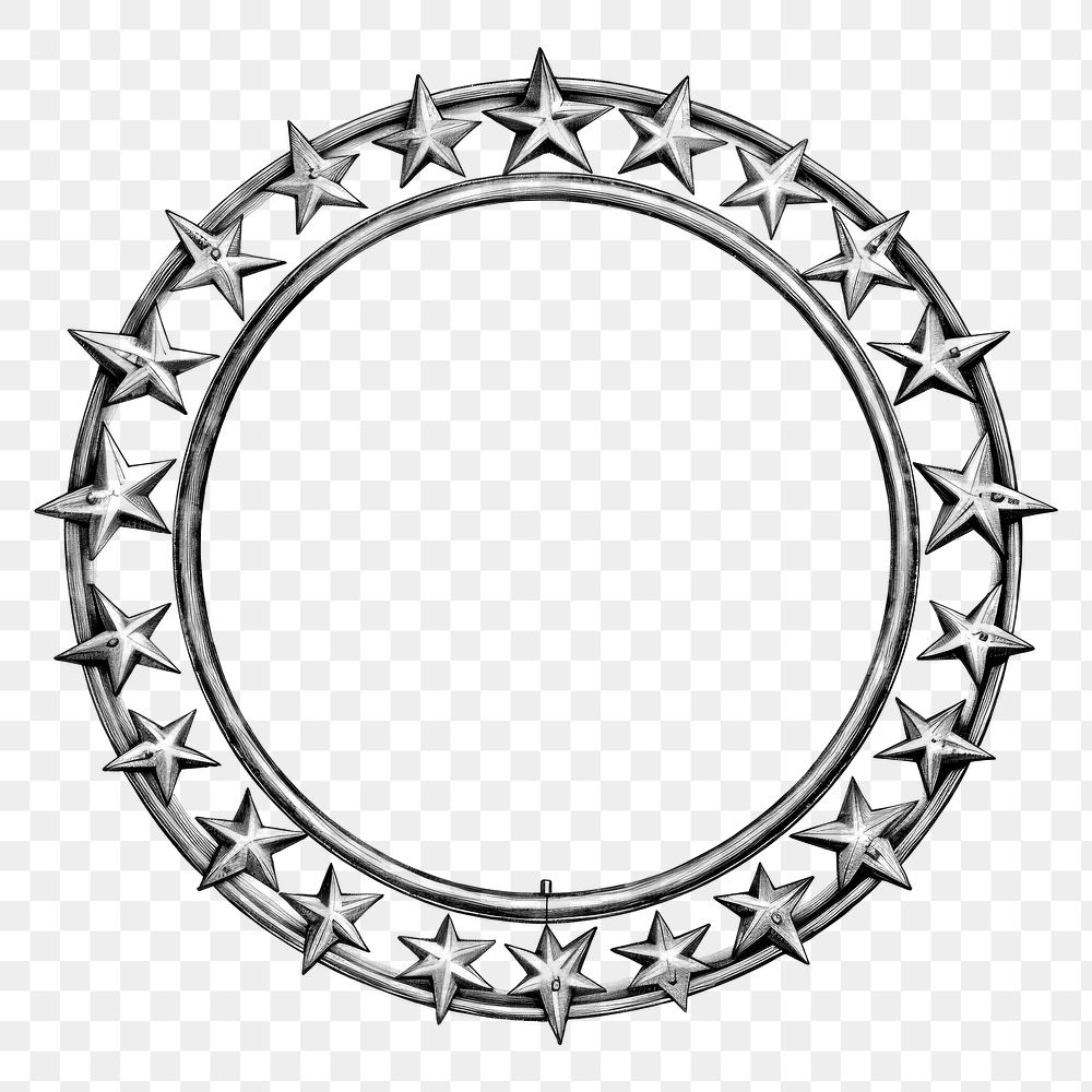 PNG Circle frame with star white background chandelier jewelry.