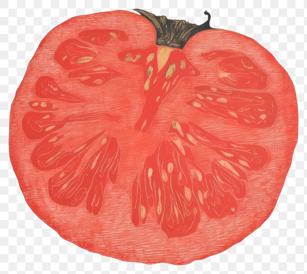 PNG Illustration of a tomato vegetable plant food.