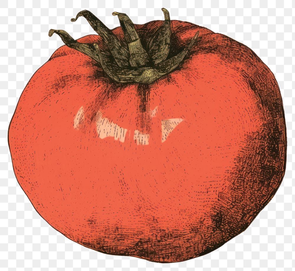 PNG Illustration of a tomato vegetable fruit plant.