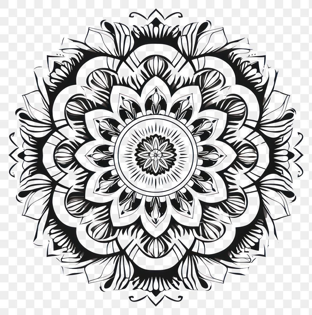 PNG Mandala pattern backgrounds drawing. AI generated Image by rawpixel.