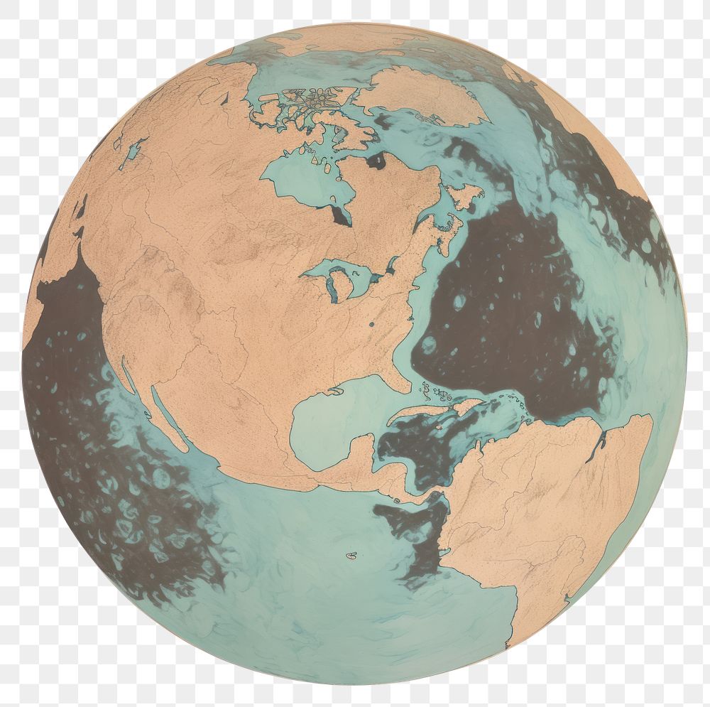 PNG Illustration of a earth planet globe space.