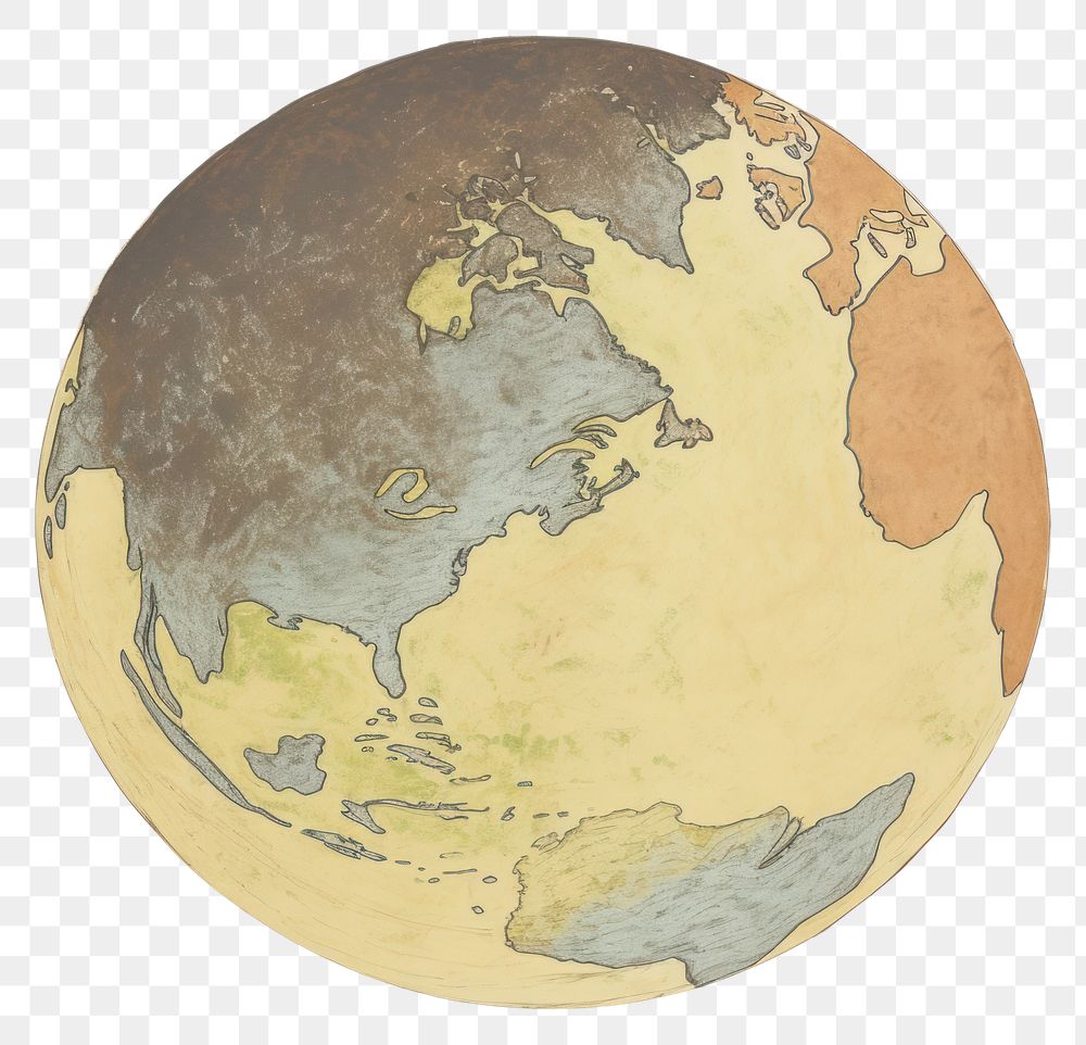 PNG Illustration of a earth planet globe space.