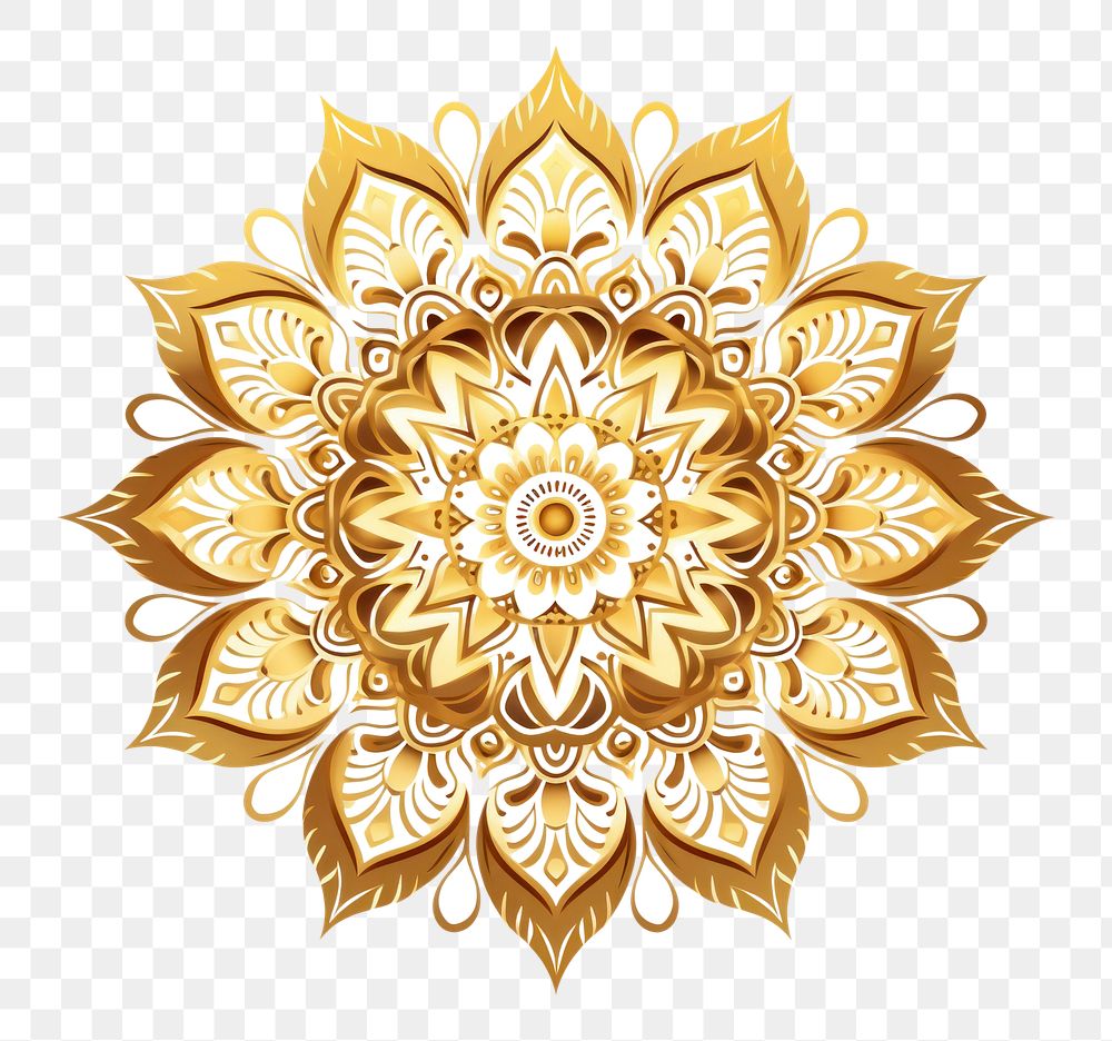 PNG Pattern gold Mandala white background. AI generated Image by rawpixel.