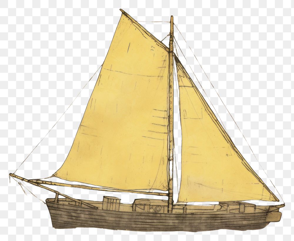 PNG Illustration of a sailboat painting vehicle transportation.