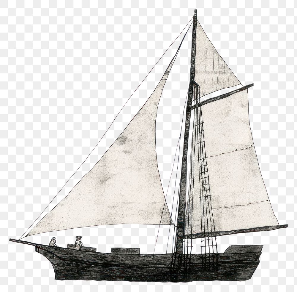 PNG Illustration of a sailboat watercraft vehicle drawing