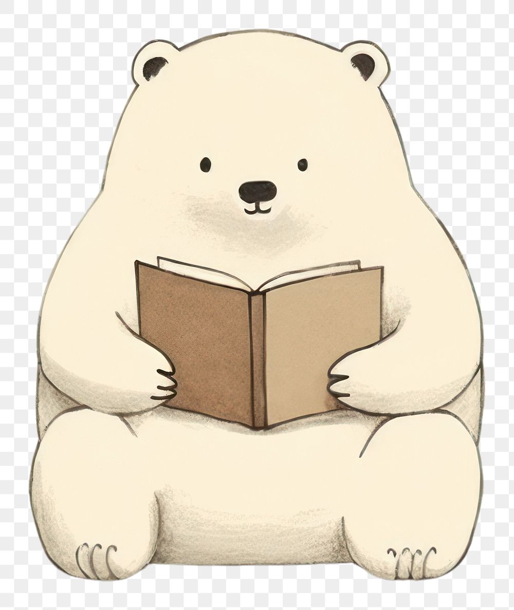 PNG  Bear reading book children book. AI generated Image by rawpixel.