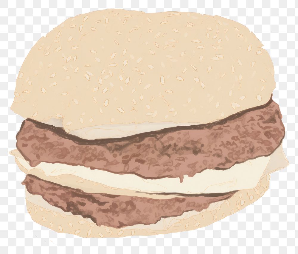PNG Illustration of burger food white background hamburger.