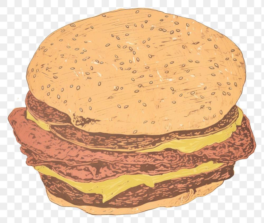 PNG Illustration of burger bread paper food.