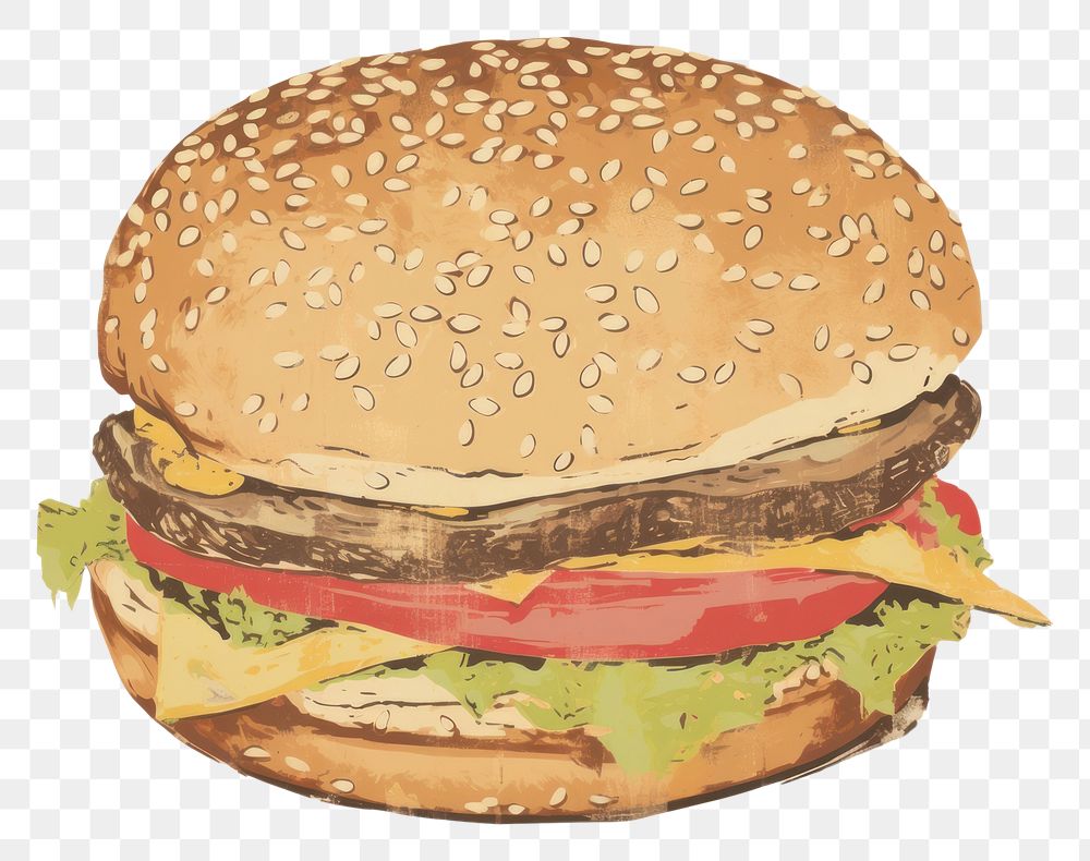 PNG Illustration of burger paper food hamburger.