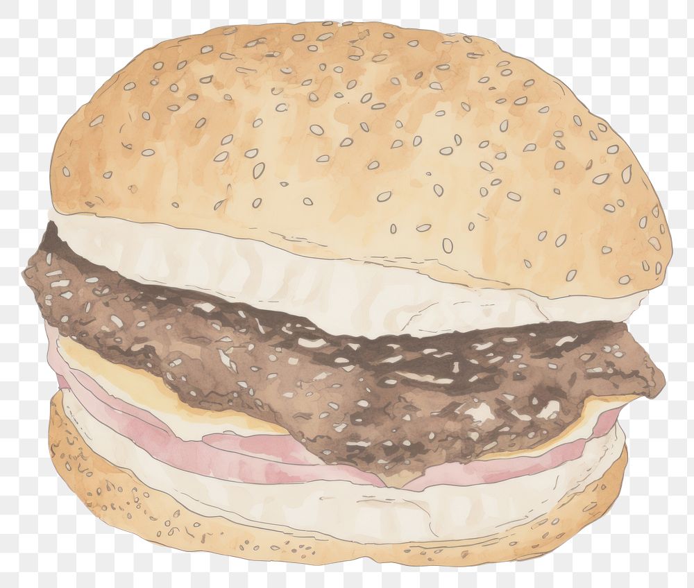 PNG Illustration of burger food hamburger breakfast.