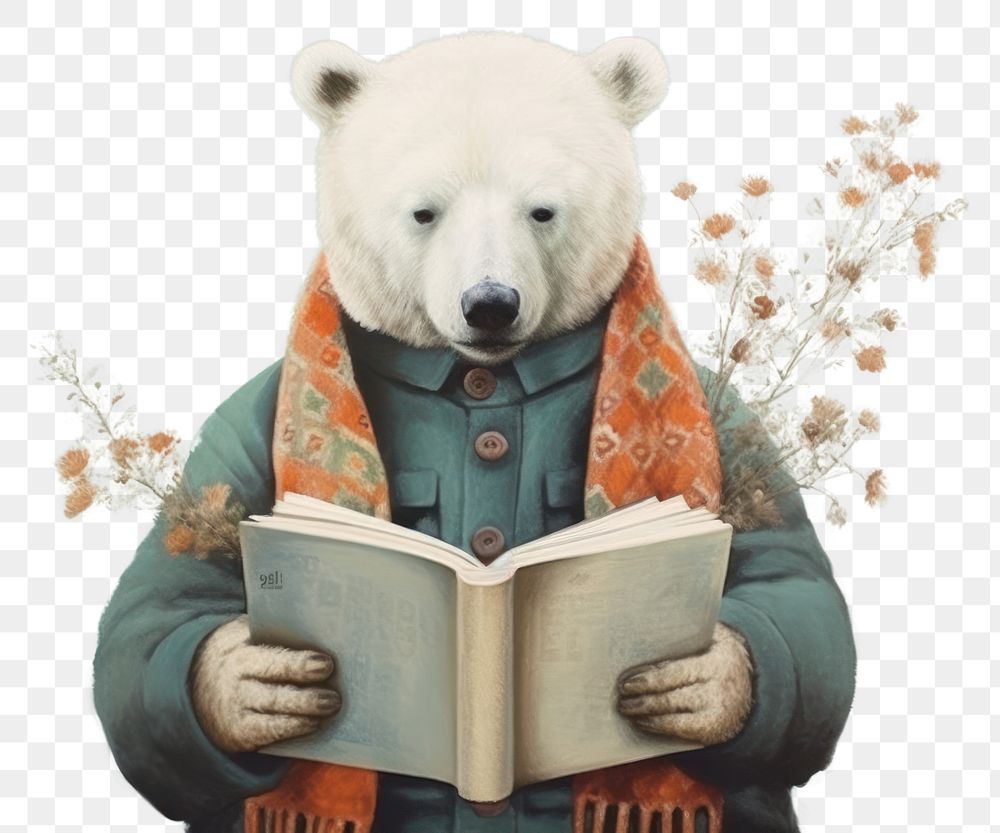 PNG Bear book reading paper | Free PNG - rawpixel