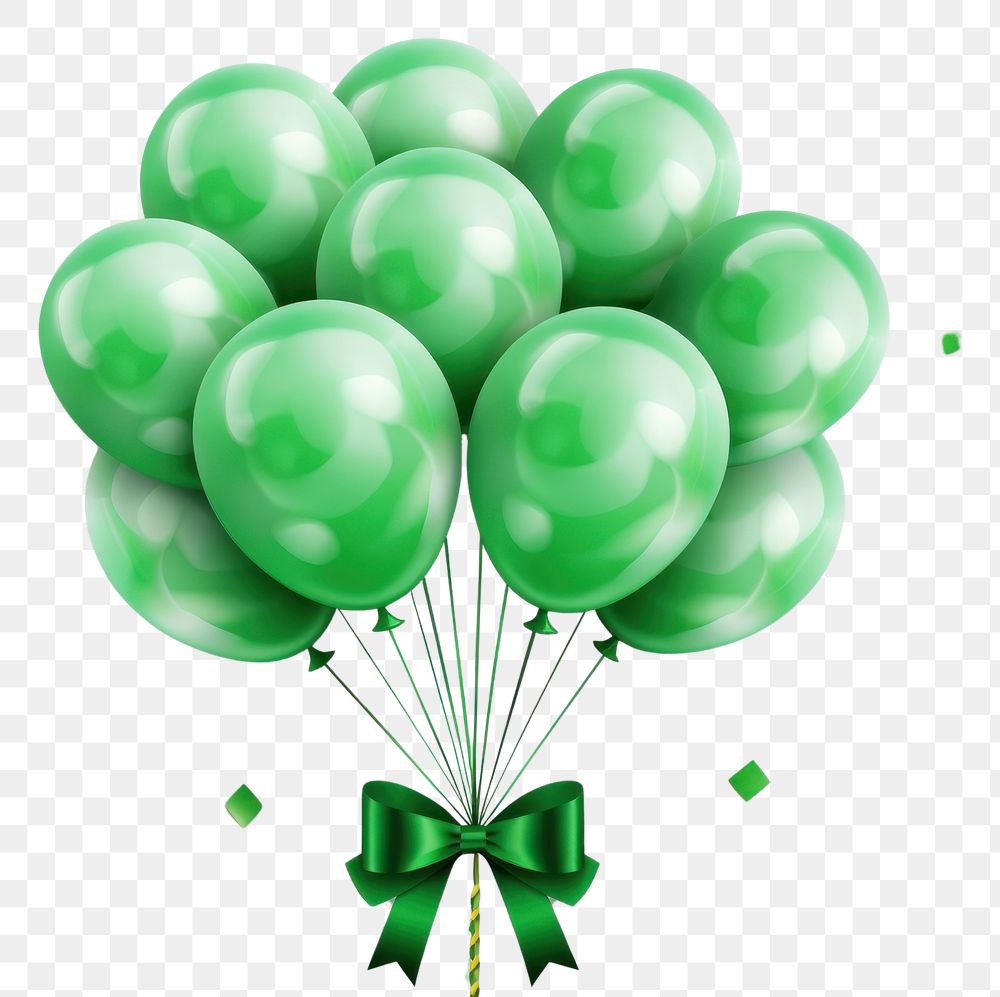 PNG Balloon ribbon party green.