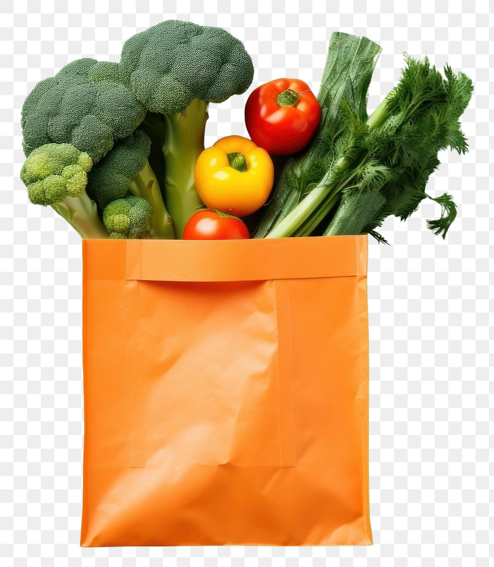 PNG  Healthy Food broccoli food bag. AI generated Image by rawpixel.