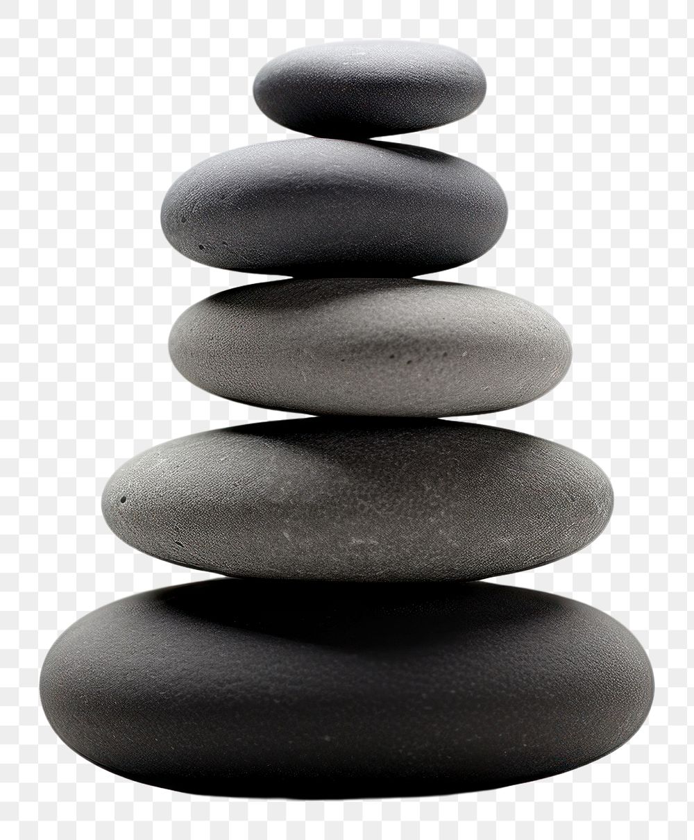 PNG Black stacked stone zen pebble.