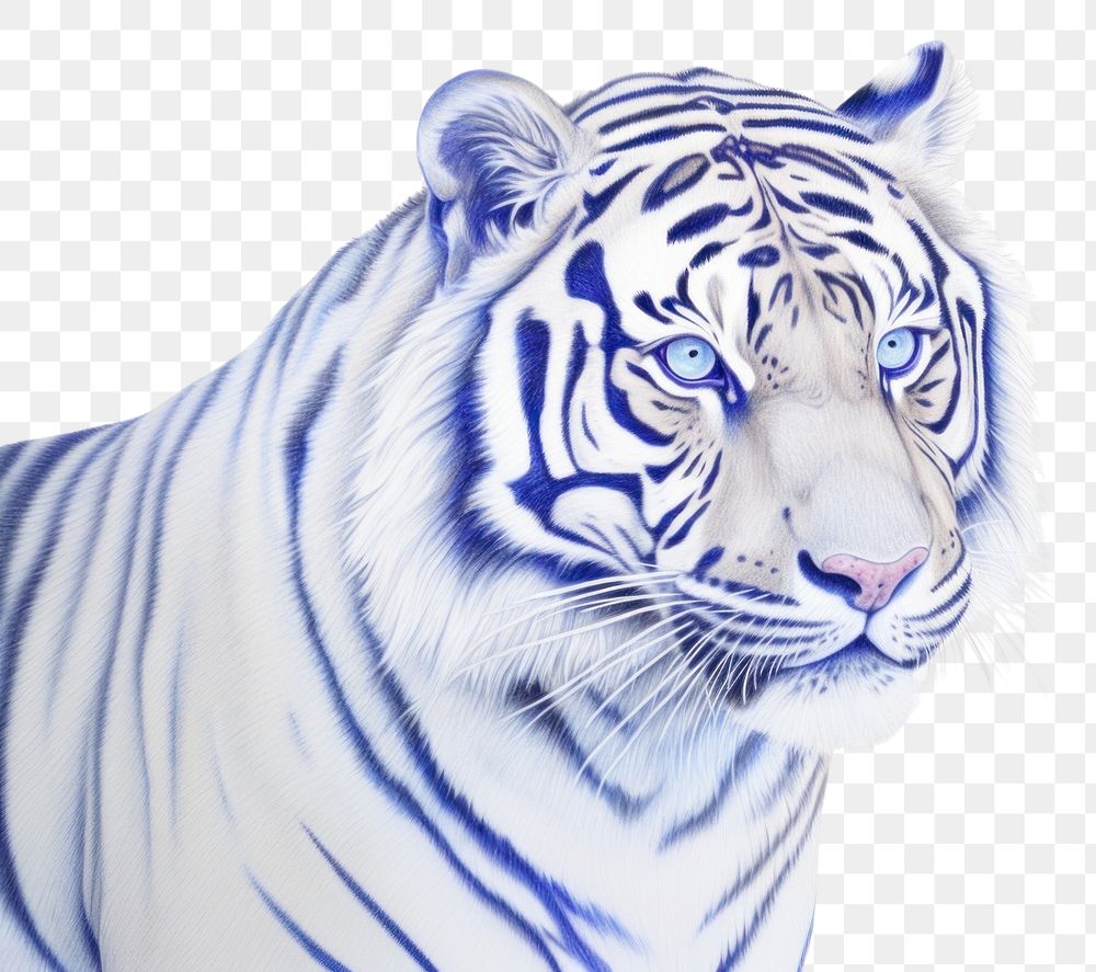 PNG  Drawing tiger wildlife animal mammal.