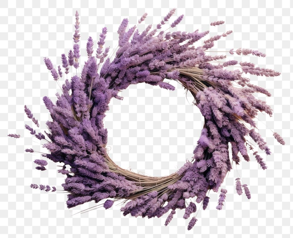 PNG Lavender wreath craft flower.