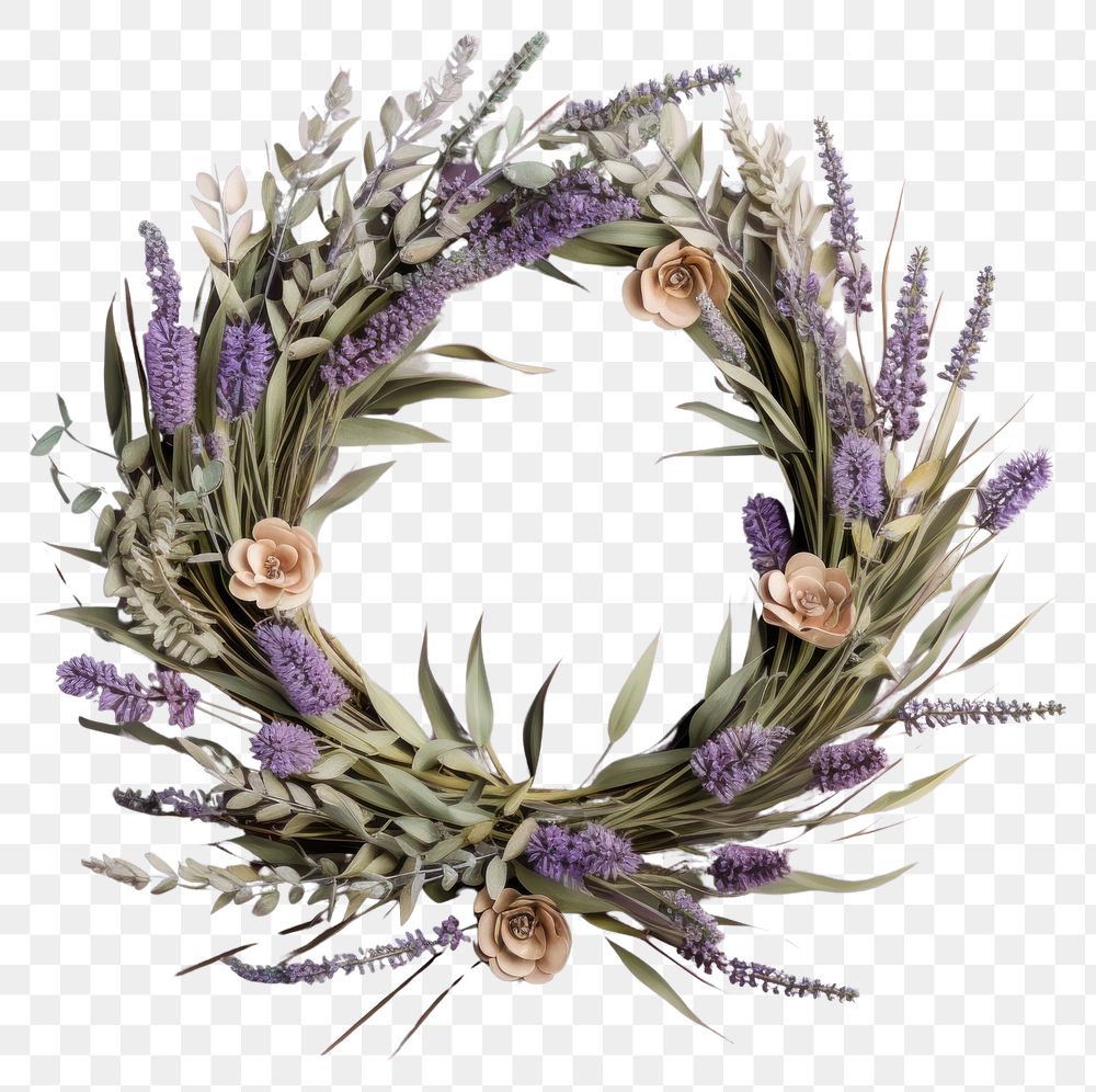 PNG Wreath lavender craft sage.