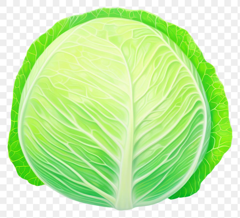PNG  Surrealistic painting of cabbage vegetable plant food.