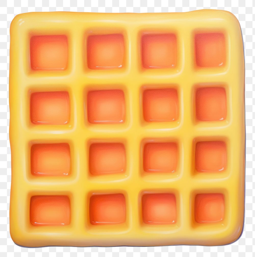 PNG  Surrealistic painting of waffle food white background confectionery.