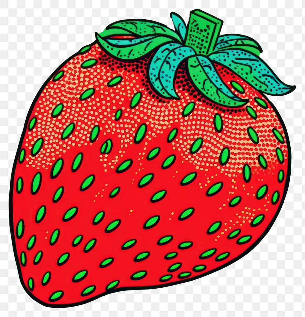 PNG  Comic of strawberry fruit plant food.