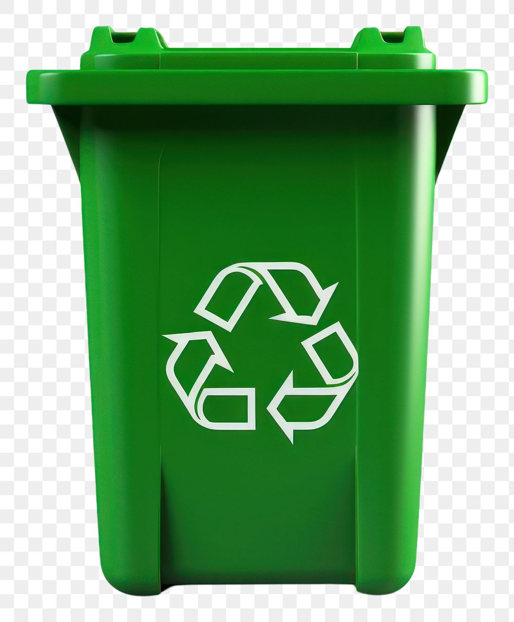 PNG Recycle bin green white background container.