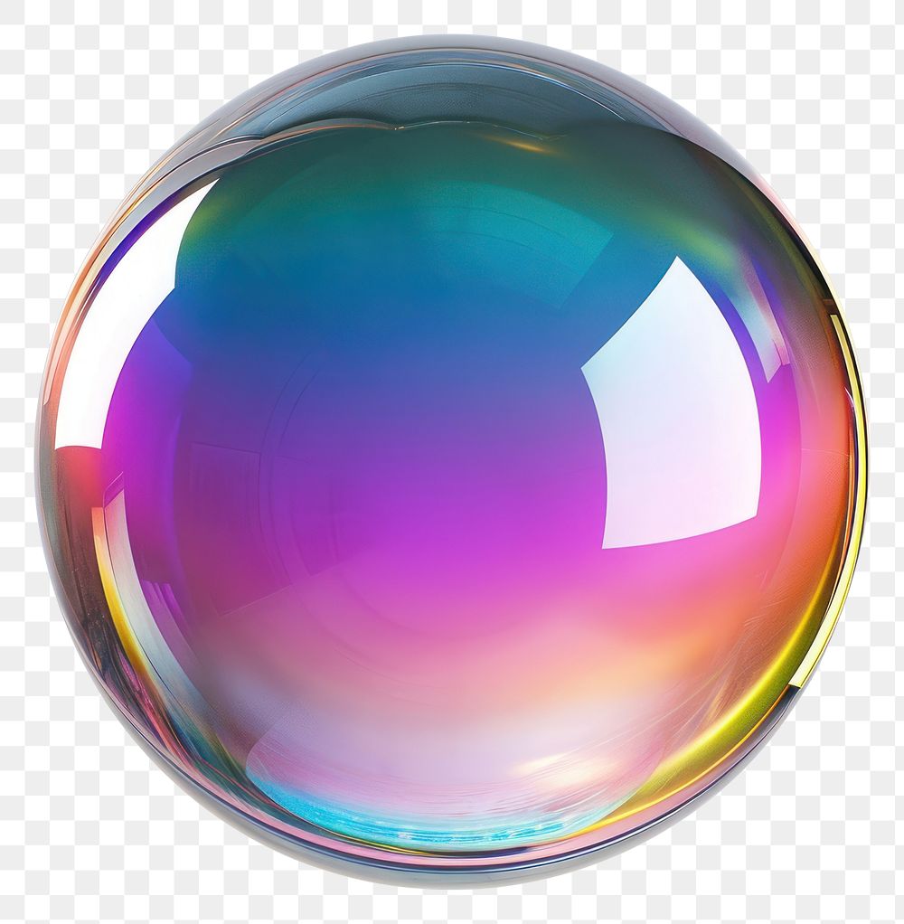 PNG  Mirror iridescent sphere bubble white background