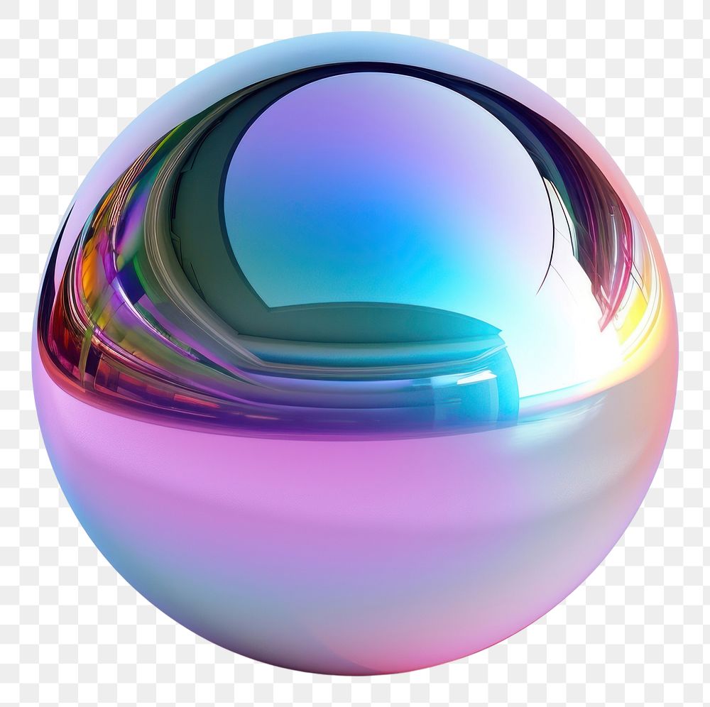 PNG  Mirror iridescent sphere white background refraction