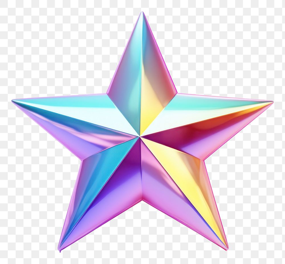 PNG  Star icon iridescent white background celebration decoration.